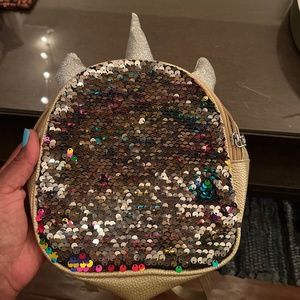 Kawaii Unicorn Reversible sequin mini backpack